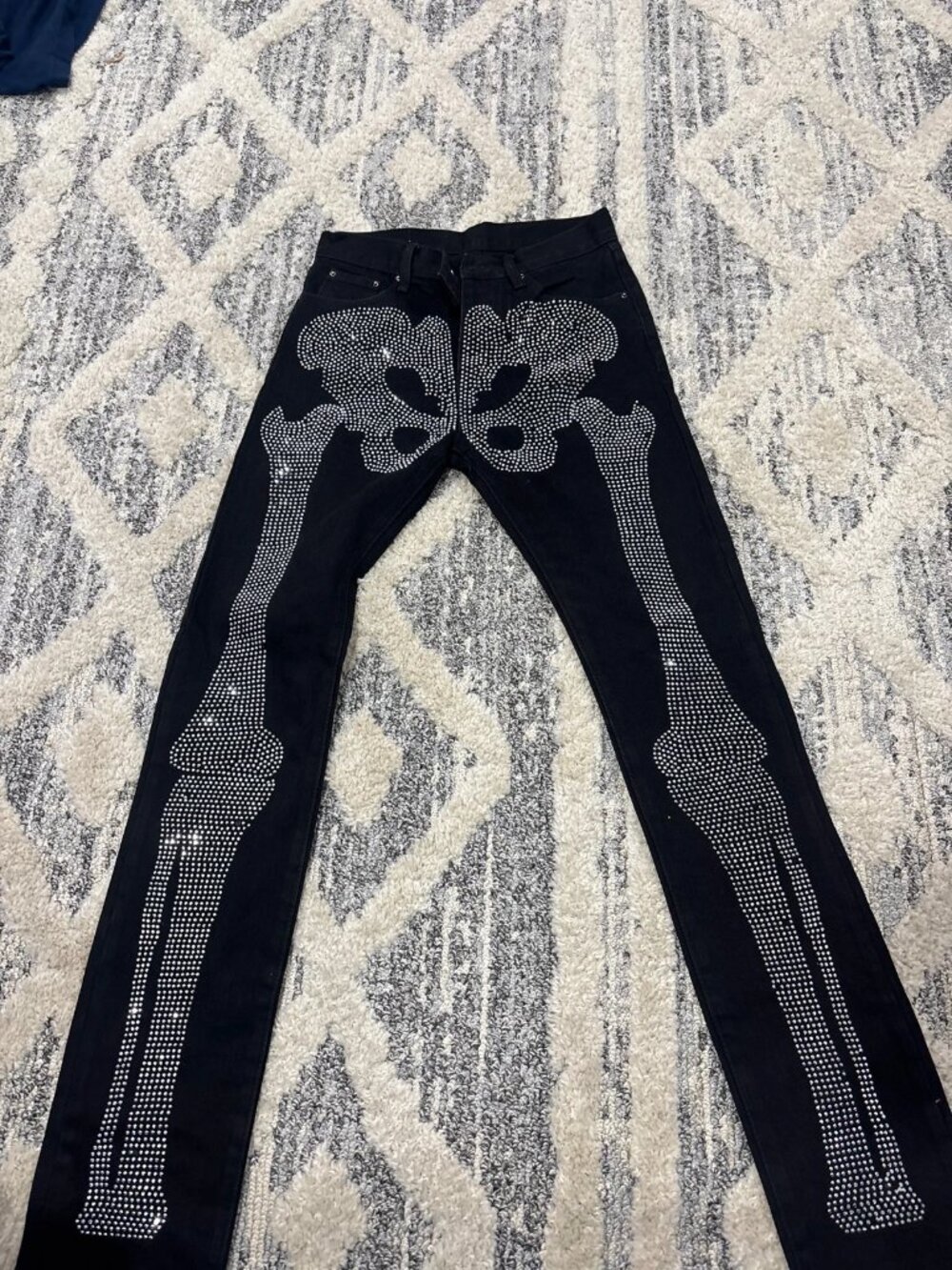 MNML Skeleton Studded Black Jeans Size 29